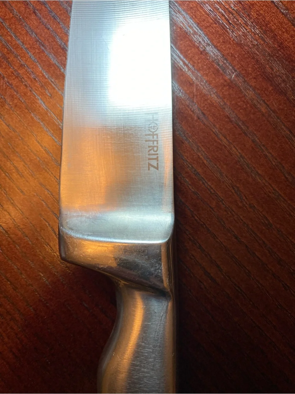 Hoffritz Germany Stainless Steel Chef Knife in Silver - Integrated Bolster